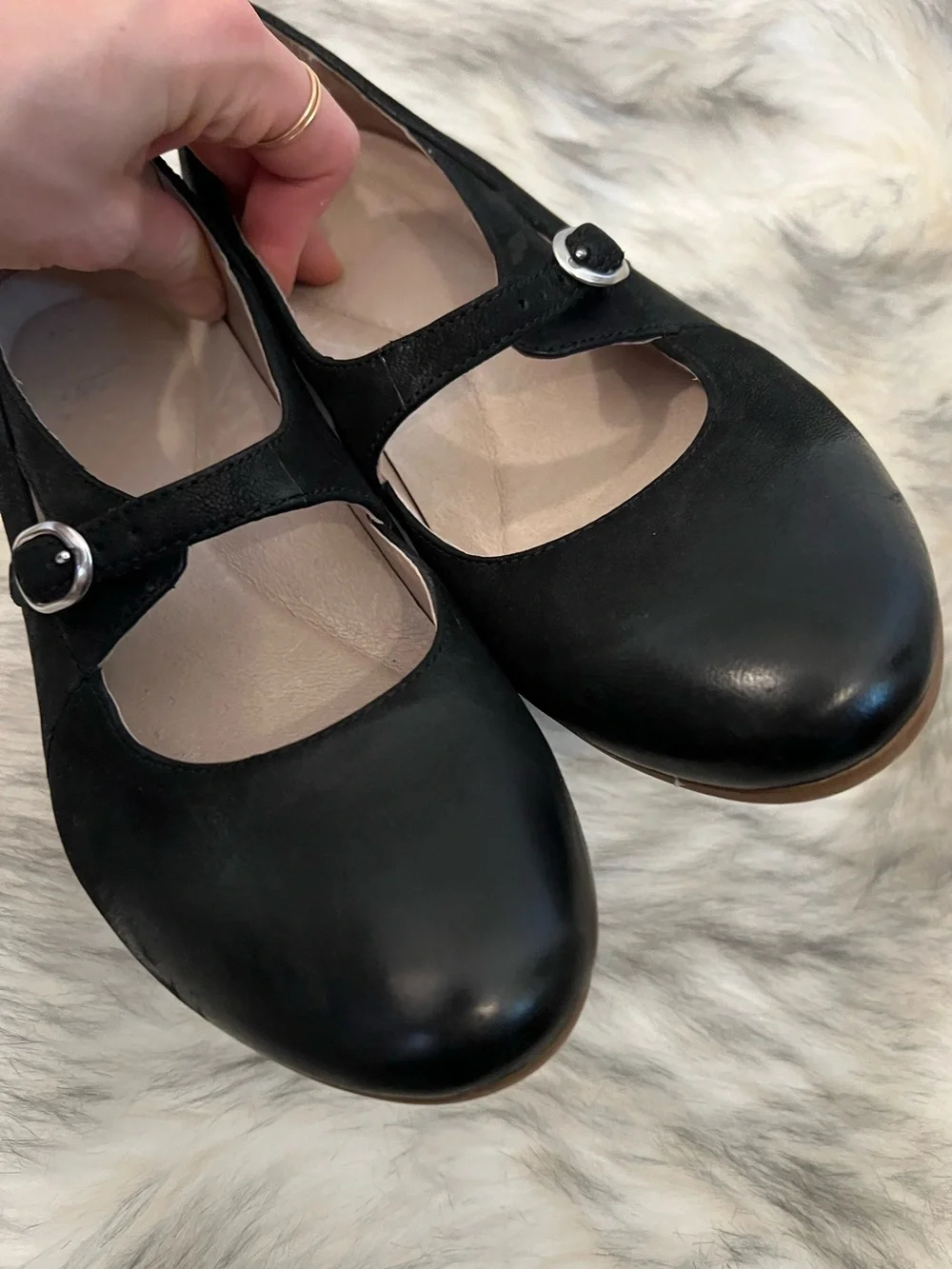 Dansko black leather Mary Jane wooden block heels coquette academia comfort - Picture 5 of 7